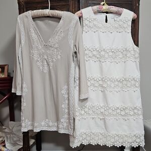 2pce Elegant Outfit Lace Embroidered Sequined Minimalist With Flare